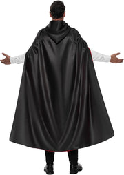 Spooktacular Creations JOYIN Adult Unisex Vampire Costume Set with Reversible Hooded Cape Cloak and Tattoo Scar for Halloween Costume Party, Dracula Theme Party and Transylvania Costume
