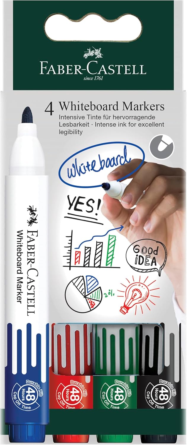 Faber-Castellwhiteboard Marker Chisel Wallet Of 6Pc, Assorted, 253950