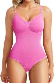 Women Brabic Bodysuit Shapewear for Women Tummy Control shapewear bodysuit - Hot Pink Brief