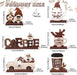 6Pcs Farmhouse Coffee Bar Decor, Azonee Rustic Gnomes, Table Signs & Wood Tiered Tray Centerpiece for Coffee Station, Ideal for Home Kitchen & Office