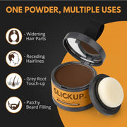 SLICKUP Hairline Shadow Powder for Root Touch Up Instant Hair Colour Stick for Grey Hair Coverage Temporary Hair Powder for Thinning Hair, Bald Spots & Hairline (Dark Brown)