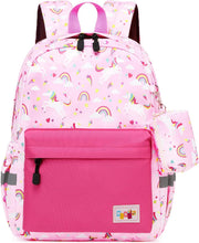 Preschool Kindergarten Backpack, Little Kid Backpacks for Boys and Girls with Chest Strap - Pink Rainbow Unicorn