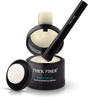 THICK FIBER Root Touch Up & Hairline Powder for Grey Root Coverage & Thin Hair Water & Sweat Resistant with Precise Brush Hair Loss Concealer for Roots, Bald Spots & Fill-In (Dark Brown) - Light Blonde 4g (Pack of 1)