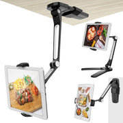AboveTEK Kitchen Tablet Stand HIGHFlex 360 Superior Strength Portable 4.7 to 13.5 Inch Universal Tablet Stand & Phone Holder for Kitchen, Counter & Wall 4 PT Wobble Free Mount (White) - Black
