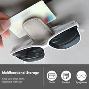 T Tersely Sunglasses Holder for Car Visor Universal Magnetic Adsorbed Leather Eyeglasses Holder Glasses Hanging Storage Clip Car Visor Accessories Ticket Card Clip for Car Accessories Parts (Brown)