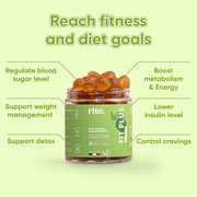 FIT PLUS Sugar-free Vitamin Gummies Apple cider Vinegar, Chromium, Green tea extract & chicory Prebiotics For blood sugar, metabolism, weight Apple & Pear flavour