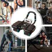 SKY-TOUCH 4-Wheel Automatic Rebound Ab Roller - Ultimate Core Strength Trainer with Elbow Supports, Knee Mat, and Timer for Effective Abs Workouts,36 23 25cm,Black