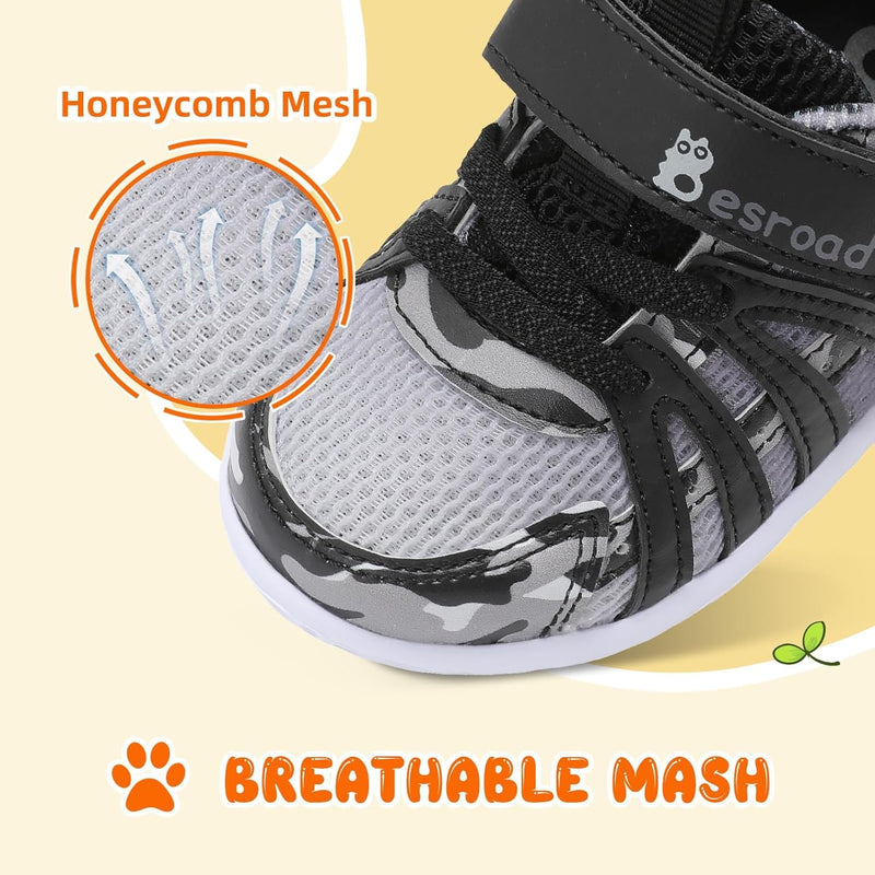 L-RUN Toddler Boys Girls Sneakers Kids Breathable Walking Shoes Barefoot Strap Non-Slip Sole Tennis Shoes