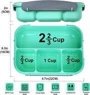Bento Box with 4 Compartments 1300ml Leak Proof Lunchbox Microwave/Dishwasher Safe, BPA-Free, Easy to Clean Meal Containers - Red