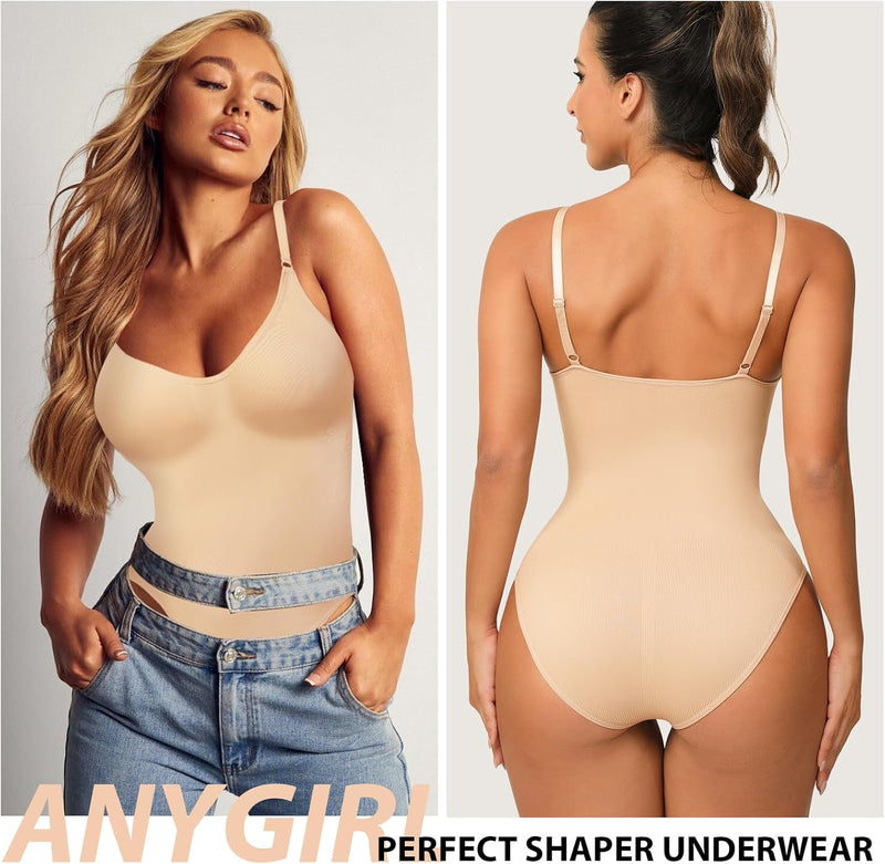 Strapless Shapewear Bodysuit Tummy Control Full Body Shapewear Seamless Butt Lifter Mid Thigh Jumpsuit Tops