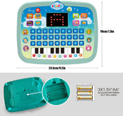 Wenbeier Kids Tablet/Toddler Learning Pad with LED Screen Teach Alphabet, Numbers, Word, Music, Math, Early Development Interactive Electronic Toy for Boys & Girls 3 Years+
