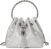 Bling Crystal Rhinestone Purse for Women Sparkly Clutch Handbag Crossbody Bag for Evening Wedding Party Prom - 1-silver