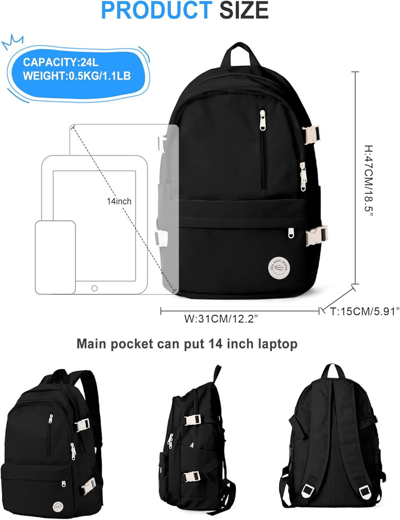 VECAVE Lightweight Casual Laptop Backpack Purse for Women,Travel Backpack with laptop compartment