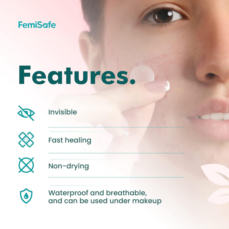 FemiSafe Acne Pimple Patch | 72 Invisible & Waterproof | Enriched with Salicylic Acid & Hydrocolloid | Spot Acne Patches for Unisex| Reduces pus overnight | Heal acne scars in 5-7 days |Sizes 8-12 mm