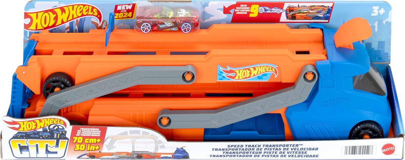 Hot Wheels Shark Chomp Transporter Playset with One 1:64 Scale Car for Kids 4 to 8 Years Old - ECL