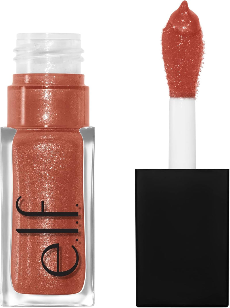 e.l.f. Glow Reviver Lip Oil, Nourishing and Hydrating with High-Shine Glimmer Finish & Sheer Wash Of Color, Minty Scent, Non-Sticky, Vegan & Cruelty-free, Candy Coded - Super Neutral 7.39 ml (Pack of 1)