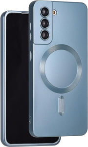 Magnetic for Samsung Galaxy S23 Ultra Case,Soft Silicone Samsung S23 Ultra Phone Case with Camera Protection,Anti-Fingerprint Samsung Galaxy S23 Ultra Case Compatible with MagSafe, Red - S22 Blue