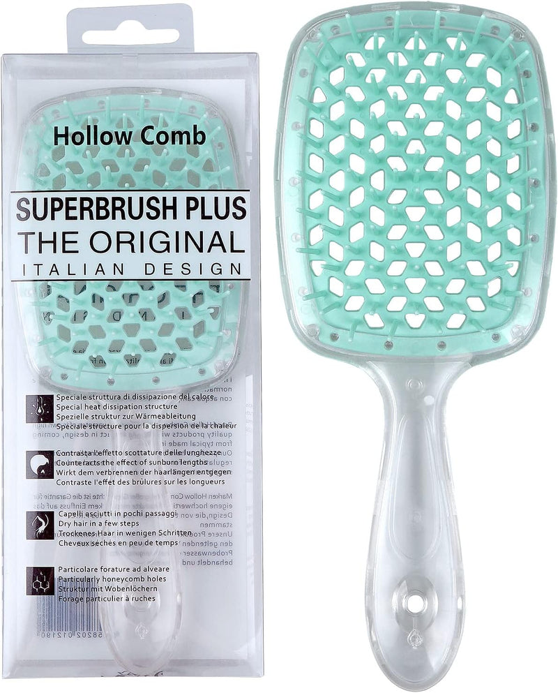 Hair Brush Comb For Hair Detangling Hair Brush Women Hair Styling Brush Hairbrush For Fine Hair Massage Comb Straw Hair Brush Vented Light Green+Purple - 001 Light Green+Transparent