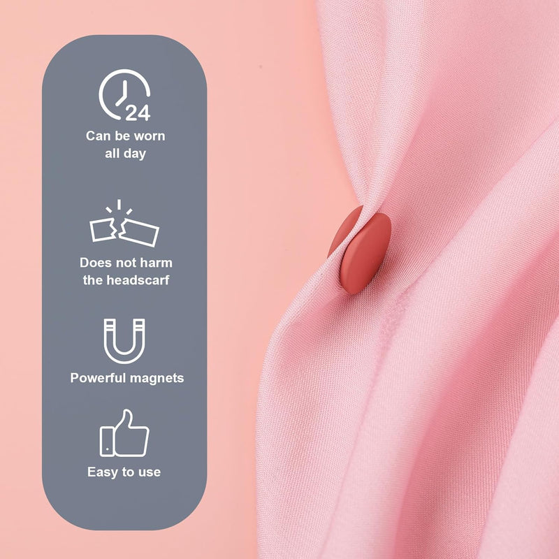 Pack of 8 Hijab Magnetic Pins, 1.4 cm, Versatile Hijab Magnetic Pins, Hijab Magnets, Without Hooks, Strong Magnetic Hijab Pins, Needle-less Brooch for Women, Clothing