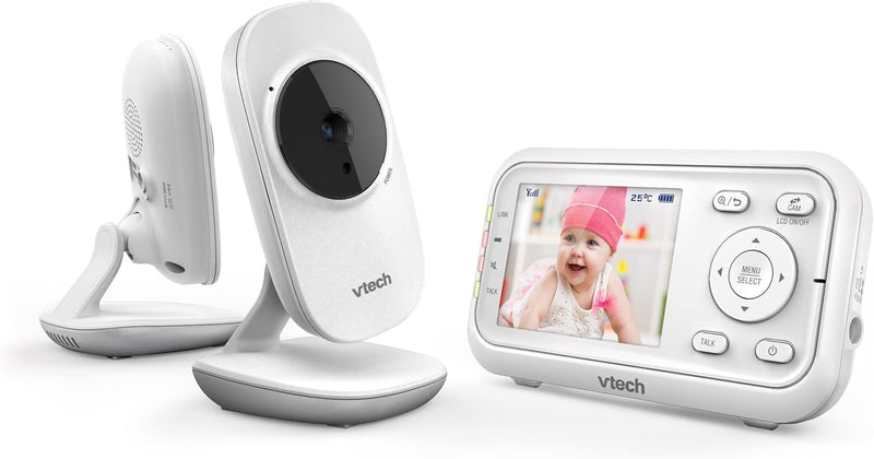 VTech VM3250 Video Baby Monitor with Camera,300m Long Range, Baby Monitor with 2.8" LCD Screen,Up to 19-hr Video Streaming,Night Vision,Secured Transmission,Temperature Sensor,Soothing Sounds,2X Zoom