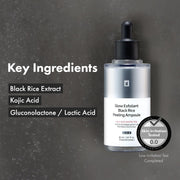 Black Rice Peeling Ampoule, 75% Black Rice Extract, Gentle Peeling Care for Face & Body, With Kojic Acid & Arbutin, Korean Skincare, 85ml / 2.87 fl. oz