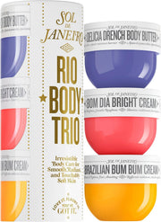 Rio Trio Mini Vanilla Body Cream Discovery Set - Brazilian Bum Bum Cream, Delicia Drench Body Butter, Bom Dia Bright 50 ml - Amazon Exclusive Trial Set (48 value)