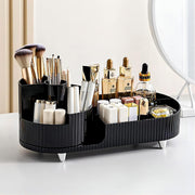 Makeup Organizer, New Perfume Organizer,Upgraded 2-in-1 360 Rotating Makeup Brush Holder,Vecolla Large Adjustable Cosmetic Storage for Vanity,Makeup Organizer Drawers for Skincare Cosmetic(Black)
