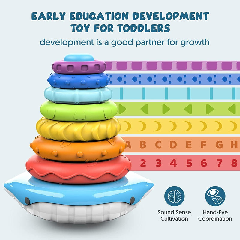 Stacking Rings Baby Toys 6 to 12 Months,Stacking Toys for Toddlers 1-3,Sensory Montessori Toys for 1 Year Old,Fine Motor Skills Educational Toys,Infant Toys Gifts for 1 2 3 Year Old Boy Girl