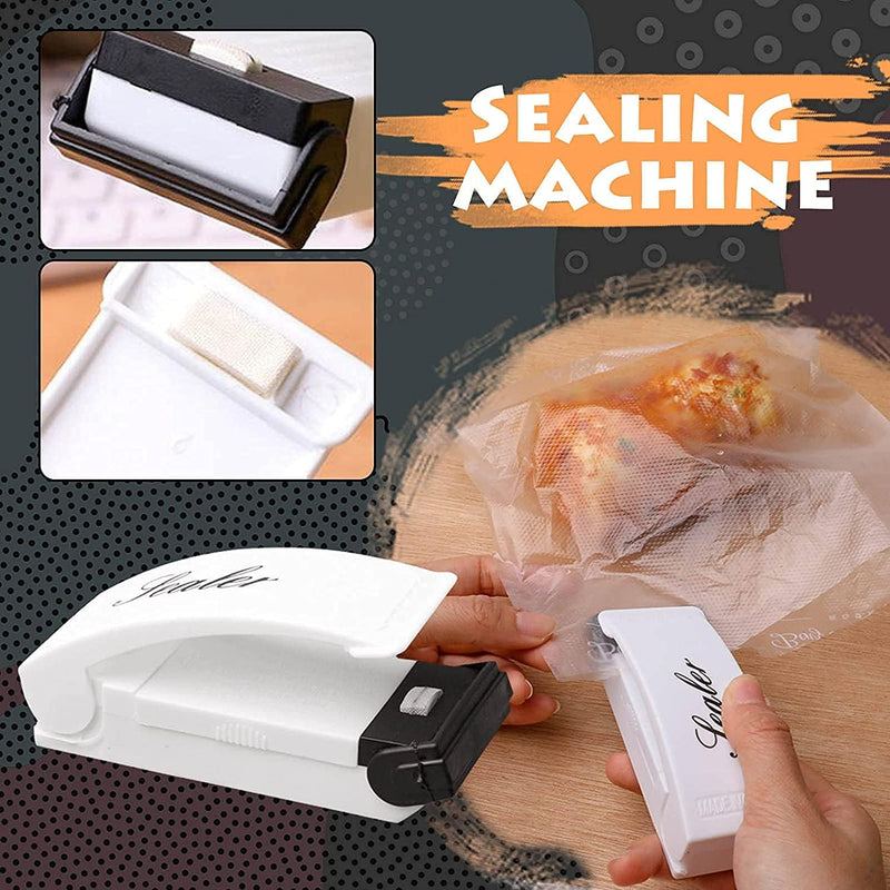 KASTWAVE Portable Mini Handheld Sealing Household Machine, Bag Sealer Mini Heat Seal for Food Storage, Handheld Kitchen Gadgets Sealing Resealer for Chip Bags, Plastic Bags, Snack Bags (1Pcs)
