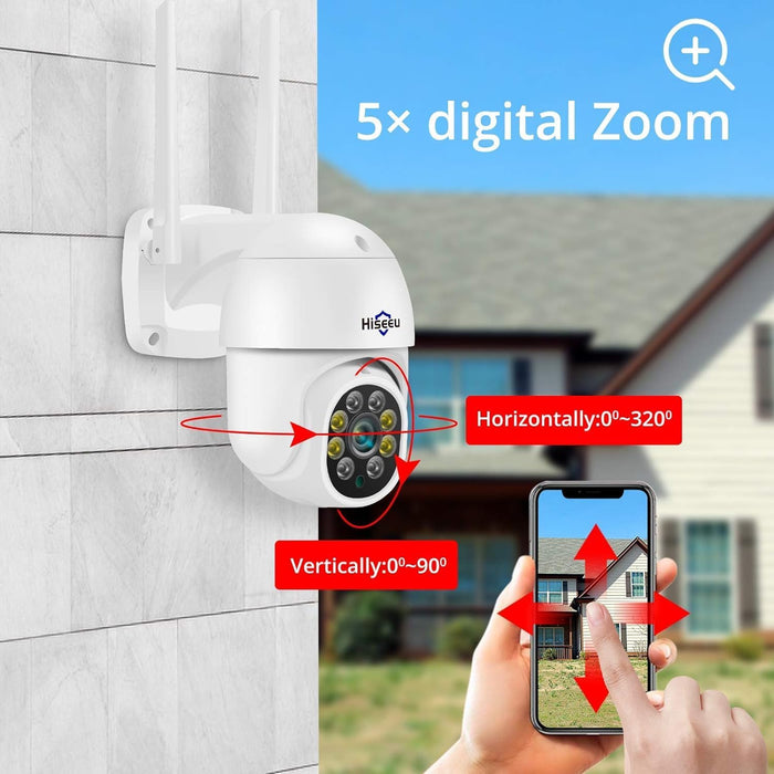 Hiseeu Indoor Security Camera, 2.4G/5G 5MP Baby Monitor Pet Camera for Home Security, PTZ 360°, Auto Tracking, 2 Way Audio, Night Vision, PIR Detection, Local Storage…