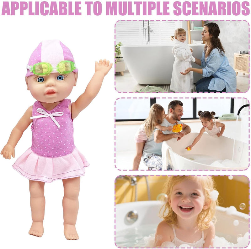 Bath Swimming Doll Toy, Baby Doll for Bathtub, Waterproof Bathtub Pool Floats, Battery-Powered Bathtub Toy Floating Swimming Figure for Beach Pool Outdoor Indoor