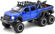 Monster Trucks for Boys - 1/24 Scale Die-Cast Metal Toy Car F150 with Sound and Light,Pickup Truck and Trailer Cars Toy Cars for 3+ Year Old Boys (Black) - Blue