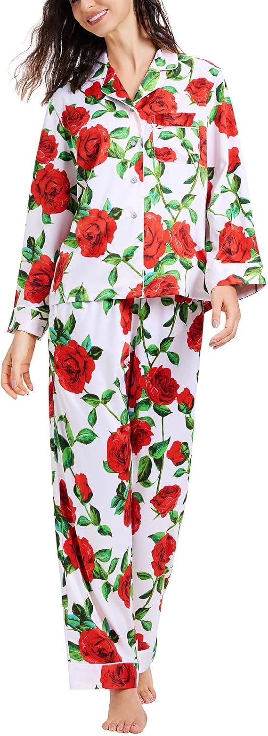 womens Dmz0017 Pajama Set (pack of 2) - Classical Flower-red