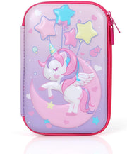 Unicorn Pencil Case for Girls, 3D Large Capacity Pen Holder, Storage Bag, Students Stationery Box, Cartoon Pencil Bag For School Gift (Pink Unicorn)