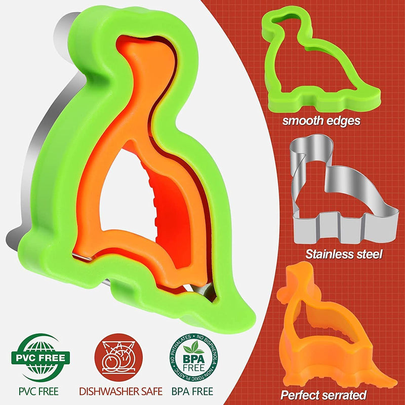21PCS Sandwich Cutter maker Set Fruit Cutters Toast bread cutting mold Pancake Maker DIY Cookie Cutters for Kids Bento Lunch Box Heart Star Mousehead Dinosaur Shaped DIY Food Mold for Boys Girls