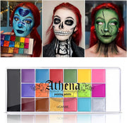 UCANBE 20 Color Athena Face Body Paint Oil - Large Pan Black & White, Professional Non Toxic SFX Makeup Palette, Hypoallergenic Face Painting Pallet for Art, Theater, Halloween, Parties and Cosplay