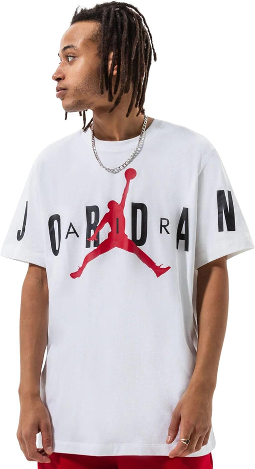 Mens 90J JD AIR STRETCH Short-Sleeve CREW T-shirt (pack of 1) - WHITE/BLACK/(GYM RED)