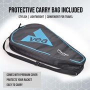 VEA Diamond Pro Padel Rackets (2-Pack) with 2 Tubes of Balls Carbon Fiber Racquets, EVA Core, 6 Balls Professional Padel Set for Doubles