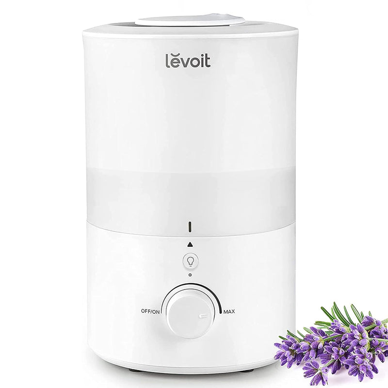 LEVOIT 3L Humidifiers for Bedroom Baby Room with Night Light, Cool Mist Humidifier for Home, Office & Plant, Auto-Off, Up to 25H for 27 ?, Quiet Operation with 360� Rotation Nozzle- 2 Filter Sponge