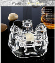 Liang baobao Teapot Warmer Crystal Glass Heart Shape Heating Base Tea Set Accessories