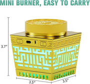ACHAS Electric Bakhoor Incense Burner Portable Usb Rechargeable Arabic Electric Bukhoor (Gold)