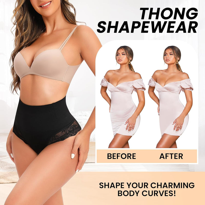 Tummy Control Thong Shapewear for Women Tummy Control Seamless Shaping Thong Underwear Body Shaper Panties