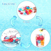 Reusable Ice Cube, 40Pcs Plastic Ice Cubes, Quick-Freeze Easy-to-Clean Refreezable Fake Ice Cubes, Ice Cubes Artificial Ice Cubes Drink Cold Cubes Outdoor Travel Ice Tray (Shape of Stars)