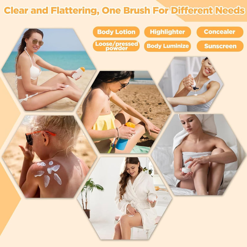 PINKE Self Tanner Brush, Kabuki Brushes for Body and Leg, Makeup Brush for Foundation and Cream, Bronzer Blend Brush, Self Tanner Mitt Lotion Applicator for Smooth and Even Coverage