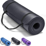 SKY-TOUCH Yoga Mat Non Slip, Yoga Mat with Strap Included 10mm Thick Exercise Mat Ideal for HiiT, Pilates, Yoga and Many Other Home Workouts - Black - new