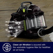 Electrolux 2200W Bagless Canister Vacuum Cleaner, Powerful Suction & Quiet Operation, Silent Motor Technology & Easy Empty, Allergyplus Clean Air Filtration for Pet Hair, Hard Floor & Carpet ZSPC2000 - Blue