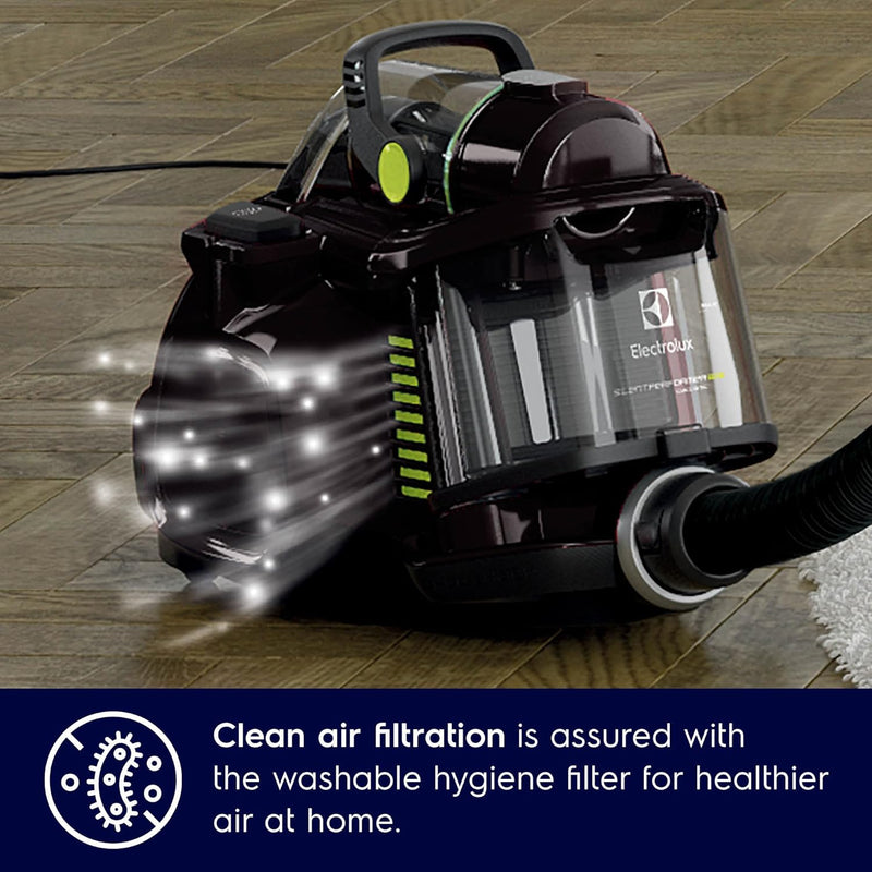 Electrolux 2200W Bagless Canister Vacuum Cleaner, Powerful Suction & Quiet Operation, Silent Motor Technology & Easy Empty, Allergyplus Clean Air Filtration for Pet Hair, Hard Floor & Carpet ZSPC2000 - Blue