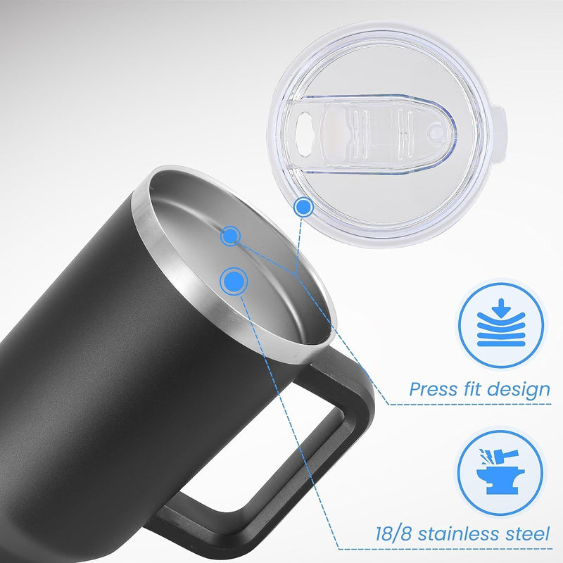 AUTOYSUR Tumbler 40 oz Tumbler with Handle and Straw, Insulated Travel Mug Iced Coffee Cup, Reusable Stainless Steel Insulated Water Bottle,Dishwasher Safe, BPA Free (Blue)
