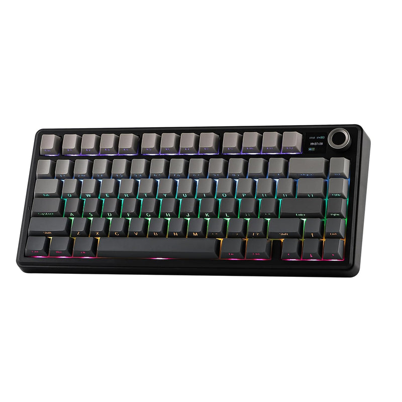 EPOMAKER X AULA F75 MAX Tri-Mode Wireless Gaming Keyboard, TFT Screen, Knob, Hot Swappable, 2.4GHz/Type-C/BT5.0, Gasket Creamy, for PC/Mac/Office/Gaming (Black Gradient)
