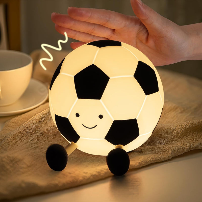 YISUN Soccer Night Light for Boys Light Up Football Lamp Dimmable Rechargeable Silicone Night Light Home Decor Birthday Christmas Gifts for Kids